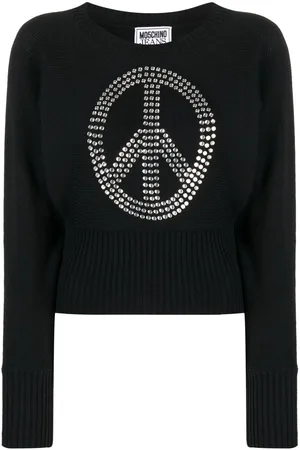 Moschino Maglione con borchie Peace Symbol