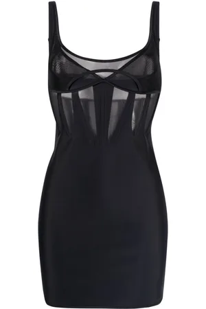 MUGLER Abito corto in stile corsetto con inserti
