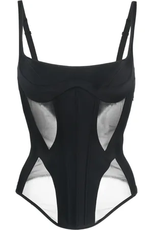 MUGLER Top semi trasparente