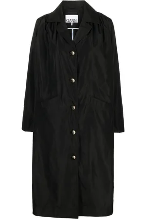 Ganni Cappotto monopetto con revers a lancia