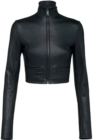 Prada Giacca crop in pelle