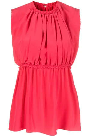 Lanvin Blusa smanicata con ruches