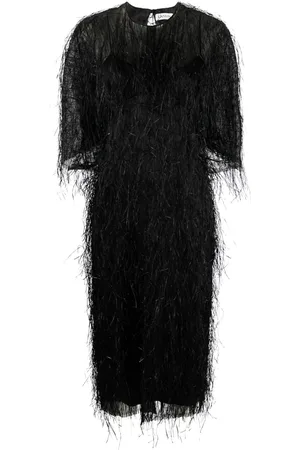 Lanvin Abito midi con frange