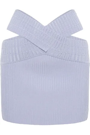 DION LEE Minigonna a coste con effetto pelle di serpente
