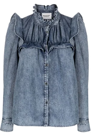 Marant Etoile Camicia denim con ruches