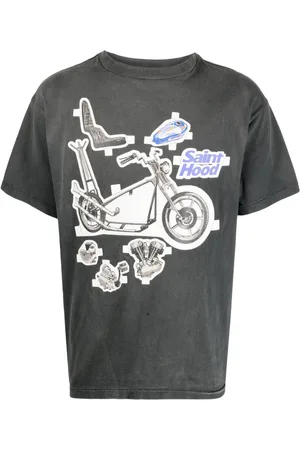 SAINT MXXXXXX T-shirt con stampa effetto vissuto