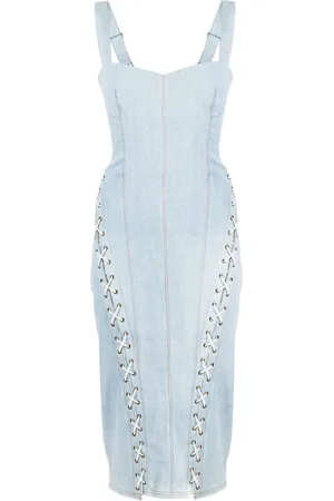 FLEUR DU MAL Abito denim con laccetti