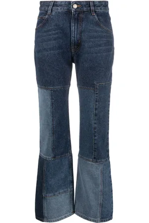 Chloé Jeans crop svasati con design patchwork