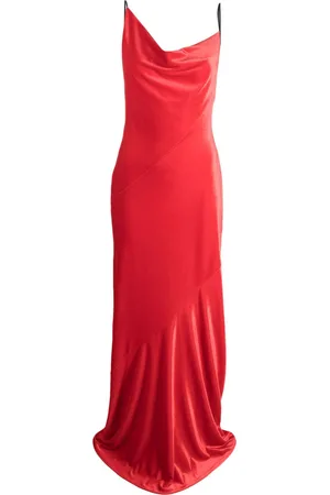 Serafini Abito lungo con scollo drappeggiato