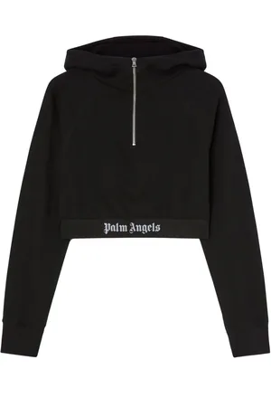 Palm Angels Felpa crop con dettaglio logo