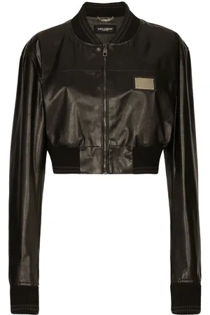 Dolce & Gabbana Giacca crop con placca logo