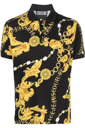 VERSACE Polo con stampa barocca