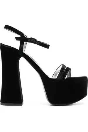 Serafini Sandali effetto velluto 140mm
