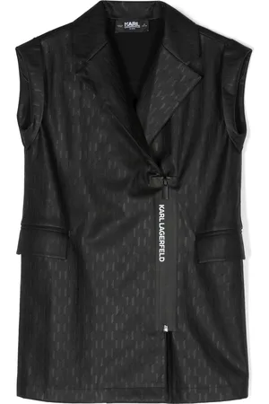 Karl Lagerfeld Abito midi smanicato con logo goffrato