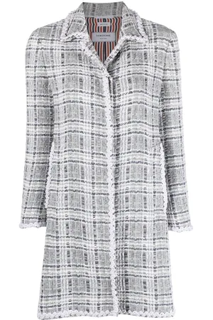 Thom Browne Cappotto in tweed con applicazione