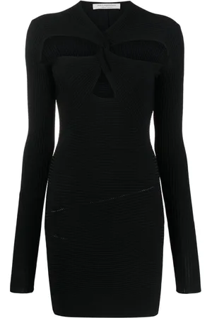 Serafini Abito corto a coste con dettaglio cut-out