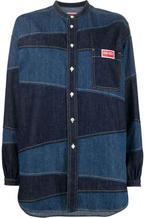 Kenzo Camicia denim Paris con design patchwork