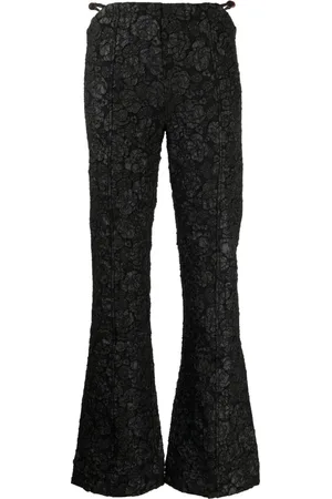 Ganni Pantaloni svasati con motivo jacquard
