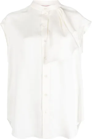 Alexander McQueen Blusa smanicata con ruches