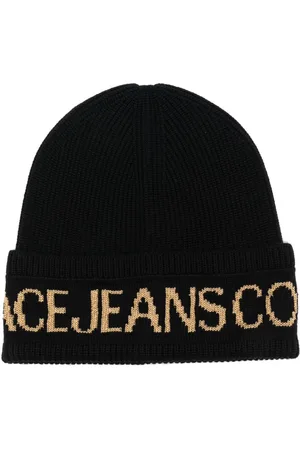 VERSACE Berretto con logo a intarsio