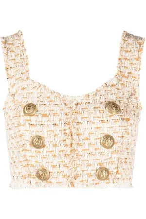 Balmain Top corto con bottoni