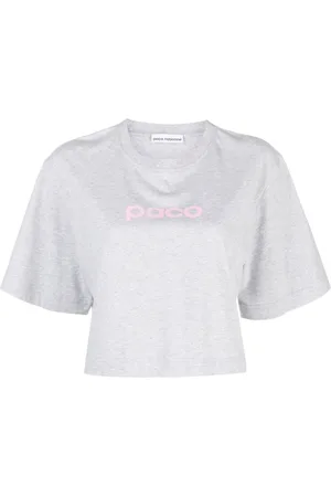 Paco rabanne T-shirt crop con stampa