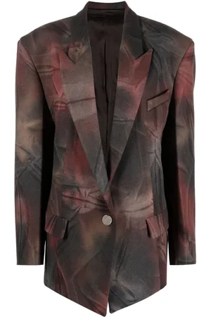 The Attico Blazer oversize Glen con fantasia tie-dye