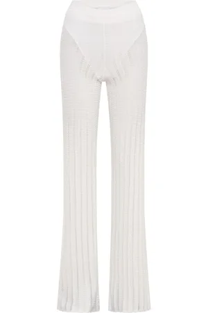 DION LEE Pantaloni Snakeskin semi trasparenti