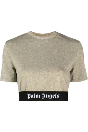 Palm Angels T-shirt crop con banda logo