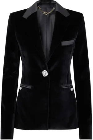 Paco rabanne Blazer monopetto con bottone cristallo
