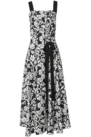 Carolina Herrera Abito midi smanicato a fiori