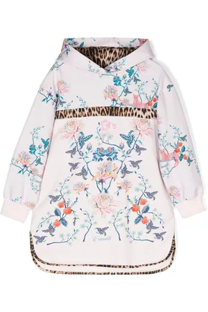Roberto Cavalli Felpa a fiori con cappuccio
