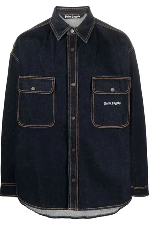 Palm Angels Camicia denim con ricamo