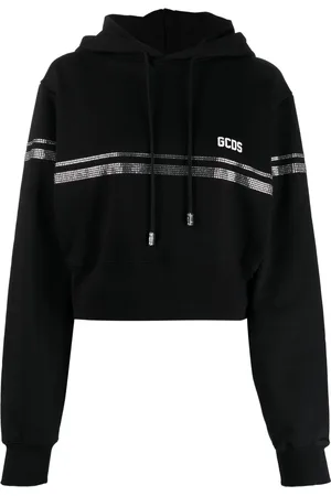 GCDS Felpa crop con cappuccio