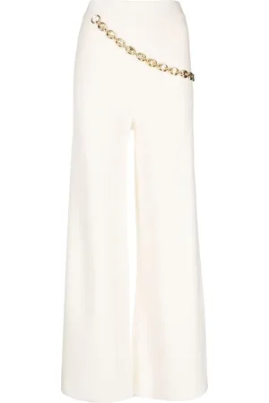 Paco rabanne Pantaloni in lana e cashmere con catena