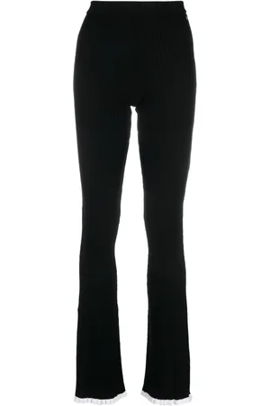 Msgm Pantaloni a vita alta con intarsio