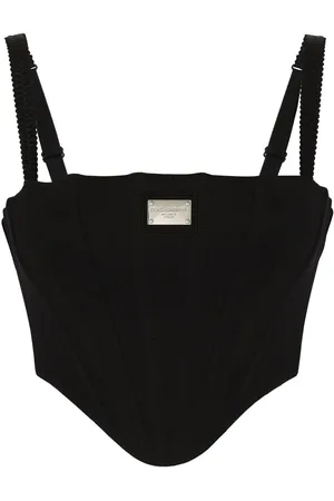 Dolce & Gabbana Bustino crop con placca logo