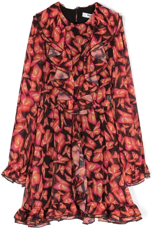 Msgm Abito con stampa farfalle