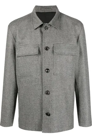 LARDINI Giacca-camicia con motivo pied-de-poule