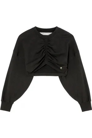 Palm Angels Felpa crop con ruches