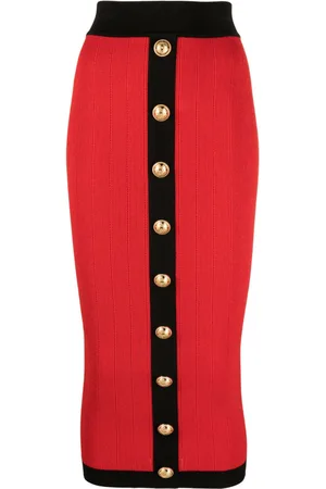 Balmain Gonna midi con bottoni