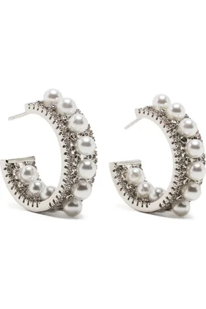 Hzmer Jewelry Orecchini a cerchio con perle