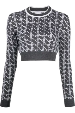Patou Maglione crop con effetto jacquard