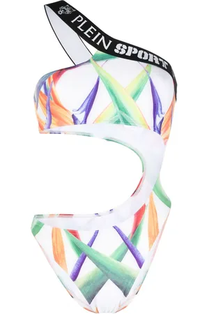 Philipp Plein Costume intero monospalla con stampa grafica