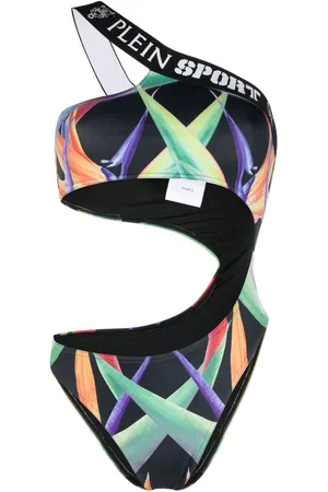 Philipp Plein Costume intero monospalla con stampa grafica