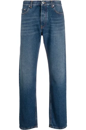 OFF-WHITE Jeans dritti con effetto schiarito