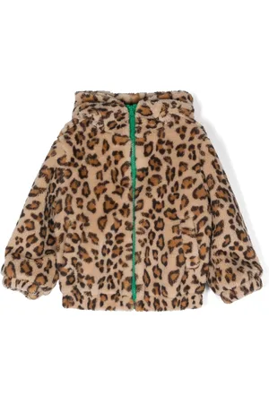 MONNALISA Leopard-print faux-fur jacket