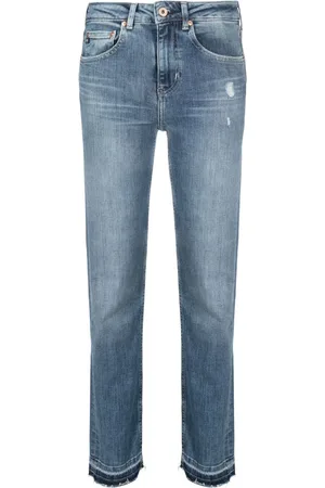 AG Jeans Jeans Girlfriend affusolati con effetto vissuto