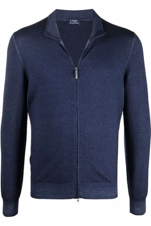 BARBA Cardigan in lana vergine con zip