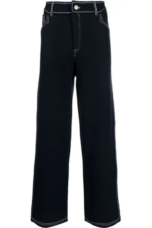 Barrie Pantaloni effetto denim con cuciture a contrasto